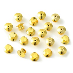 Golden Alloy Locking Pin Backs, Locking Pin Keeper Clasp, Cone Shape, for Brooch Finding, Golden, 7x10mm