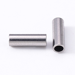 Stainless Steel Color 304 Stainless Steel Beads, Large Hole Beads, Column, Stainless Steel Color, 9x3mm, Hole: 2.2mm
