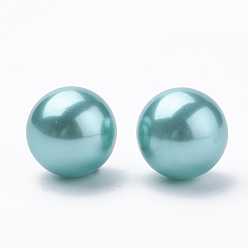 Vert De Mer Clair Perles d'imitation en plastique écologique, haut lustre, Grade a, ronde, vert de mer clair, 40mm, Trou: 3.8mm