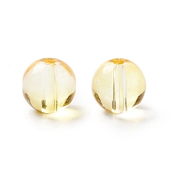 Champagne Yellow Glass Beads, Round, Champagne Yellow, 8mm, Hole: 1.4mm