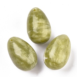 Jade Colgantes de jade xinyi natural / jade del sur chino, piedra de huevo de pascua, 31x20x20 mm, agujero: 2 mm