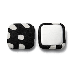 (52) Непрозрачная лаванда Кабошоны из хлопчатобумажной ткани, с алюминиевым, квадратный, черные и белые, разноцветные, 18x18x5 мм