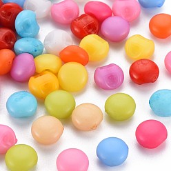 Mixed Color 1-Hole Resin Buttons, Round, Mixed Color, 9x5mm, Hole: 1.4mm