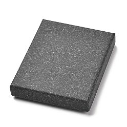 Черный Прямоугольная коробка из крафт-бумаги, крышка с защелкой, с губчатым ковриком, коробка ювелирных изделий, чёрные, 9.7x7.7x1.7 см, Внутренние размеры: 90x70 mm