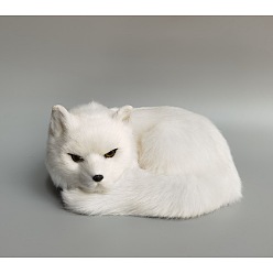 Blanc Ornements de renard de simulation de fausse fourrure, faire semblant de décorations d'accessoires, blanc, 80x190mm