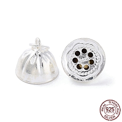 Plata 925 colgantes de plata de ley, con anillos de salto, encantos de loto, con sello s925, plata, 9x10 mm, agujero: 3.4 mm