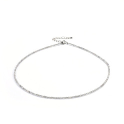 Labradorite Colliers perlés de labradorite naturelle, avec les accessoires en laiton, ronde, facette, platine, 16.1 pouce (41 cm)