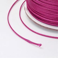 Rouge Violet Moyen Cordon de polyester ciré, cordon perle, support violet rouge, 0.5mm, environ 169.51~174.98 yards (155~160m)/rouleau