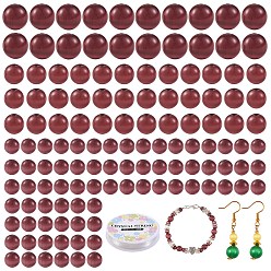 Purple DIY Round Cat Eye Beads Bracelet Making Kit, Including Round Cat Eye Beads, Elastic Thread, Purple, Beads: 175pcs/set