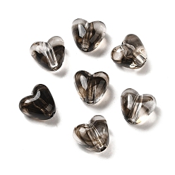 Noir Perles acryliques transparentes, cœur, noir, 9.6x10.5x7mm, Trou: 1.8mm, environ1120 pcs / 500 g