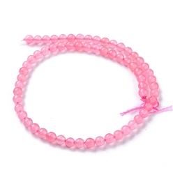 Pearl Pink Natural White Jade Beads, Round, Dyed, Pearl Pink, 6mm, Hole: 1mm, about 58~61pcs/strand, 37.5~38.5cm