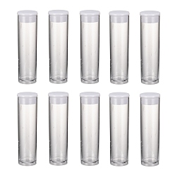 Clear Plastic Bead Containers, with Lids, Tube, Clear, Clear, 55x15mm