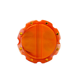 Dark Orange Magnetic Pin Cushion, Quilting Pins Portable Storage Case, Multifunction Pin Insert Box, Suction Sewing Needles Tool Storage, with Sewing Needle, Dark Orange, 74x18mm