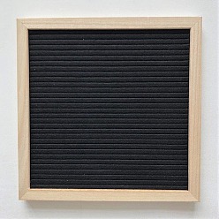Negro Tableros de letras de fieltro, tableros de mensajes de madera intercambiables, plaza, negro, 250x250 mm