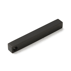 Negro Revestimiento iónico (ip) 304 colgantes de acero inoxidable, rectángulo / barra, negro, 40x5x5 mm, agujero: 3 mm