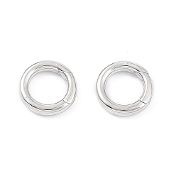 Platinum Rhodium Plated 925 Sterling Silver Spring Gate Rings, Ring, Platinum, 12x2mm, Inner Diameter: 8mm