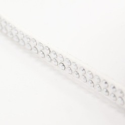 Blanco 2 fila de cordón de gamuza sintética de aluminio plateado, encaje de imitación de gamuza, blanco, 5x2 mm, sobre 20 yardas / rodillo