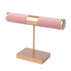 Pink Витрины для бархатных браслетов t bar, держатель органайзера для браслетов, розовые, 21x15 см