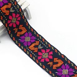 Cereza Cintas de poliéster bordadas estilo étnico plano., cinta de jacquard, accesorios de la ropa, cereza, 2 pulgada (50 mm), aproximadamente 7.66 yardas (7 m) / pc