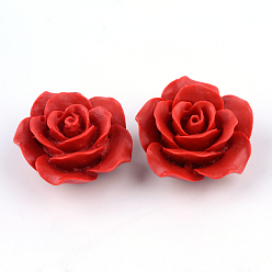 Brique Rouge Perles de cinabre, fleur, firebrick, 20x20x10mm, Trou: 2mm