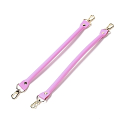 Deep Pink Microfiber Leather Sew on Bag Handles, with Alloy Swivel Clasps & Iron Studs, Bag Strap Replacement Accessories, Deep Pink, 36.1x2.55x1.25cm