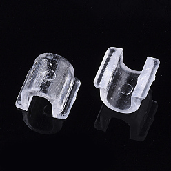 Clear Transparent AS Plastic Base Buckle Hair Findings, for Hair Tie Accessories Making, Clear, 8.5x9x6mm, about 4000pcs/bag
