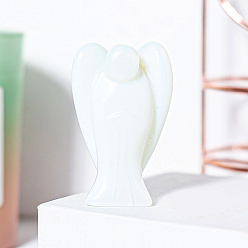Opalite Décorations d'affichage de figurine d'ange d'opalite, ornements, 50x35mm