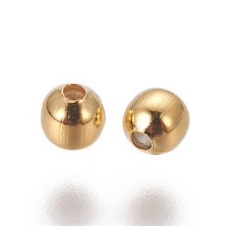 Золотой 304 из нержавеющей стали бусы, рондель, золотые, 3 мм, отверстие : 1 мм