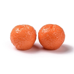 Orange Jolis cabochons décodés en résine opaque, orange, orange, 14~14.5x12.5mm