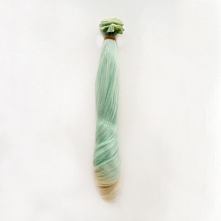 Turquoise Pálido Peluca de muñeca de peinado romano ondulado largo de fibra de alta temperatura, para diy girl bjd makings accesorios, turquesa pálido, 7.87~39.37 pulgada (20~100 cm)