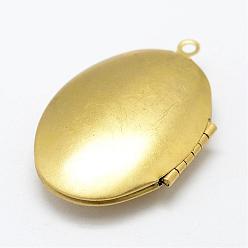 Crudo (Sin Aplanar) Colgantes medallón de bronce, oval, sin níquel, crudo (sin chapar), 42x27x9 mm, agujero: 2.5 mm