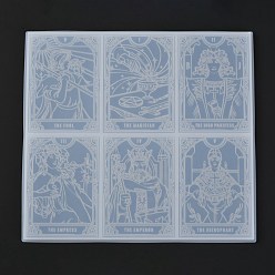 Смешанные Узоры Карты таро силиконовые формы, 6 различные формы для карточек, для уф-смолы, изготовление изделий из эпоксидной смолы, смешанные узоры, 185x200x6.5 мм, внутренний диаметр: 87x62 мм