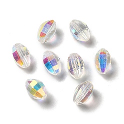 Clair AB Verre imitation perles de cristal autrichien, facette, ovale, clair ab, 11.5x7.5x8mm, Trou: 1mm