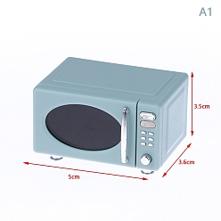 Aqua 1:12 Dollhouse Miniature Microwave Steamer Bread Cabinet, Aqua, 50x36x35mm