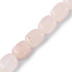 Cuarzo Rosa Natural aumentó de perlas de cuarzo hebras, cuboides, 8.5~11x7.5~9x7.5~9 mm, agujero: 1.2 mm, sobre 20 unidades / cadena, 7.72~8.74 pulgada (19.6~22.2 cm)