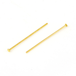 Golden 304 Stainless Steel Flat Head Pins, Golden, 22x0.6mm, Head: 1.4mm