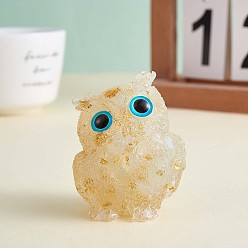 White Crystal Owl Figurine Collectible, Crystal Owl Glass Figurine, Crystal Owl Figurine Ornament, for Home Office Decor Gifts Owl Lovers, White, 60x51x43mm