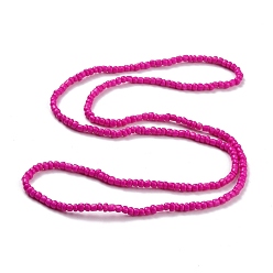 Magenta Waist Beads, Glass Seed Beaded Stretch Waist Chain for Women, Magenta, 31-1/2 inch(80cm), Beads: 5mm