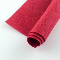 Cerise Non Woven Fabric Embroidery Needle Felt for DIY Crafts, Square, Cerise, 298~300x298~300x1mm, about 50pcs/bag
