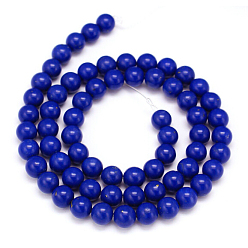 Lapis Lazuli Synthetic Lapis Lazuli Dyed Round Bead Strands, 8mm, Hole: 1mm, about 49pcs/strand, 15.7 inch