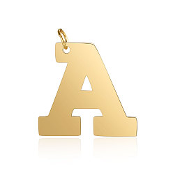 Letter A 201 Stainless Steel Pendants, Letter, Golden, Letter.A, 29.5x31.5x1.5mm, Hole: 4.5mm