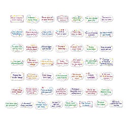 (52) Непрозрачная лаванда 50 шт. набор наклеек с вдохновляющими мультяшными английскими буквами, самоклеящиеся этикетки, для чемодана, скейтборда и рефигратора, разноцветные, 32~44x62~70x0.25 мм