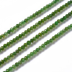 Diópsido Filamentos naturales del diopside verde, rondo, facetados, 2 mm, agujero: 0.3 mm, sobre 203 unidades / cadena, 15.75 pulgada (40 cm)