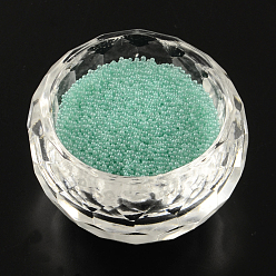 Turquoise Pâle Translucidité bricolage nail art 3d décoration de mini perles de verre, minuscules perles de clou de caviar, turquoise pale, 0.6~0.8 mm, sur 450 g / sac
