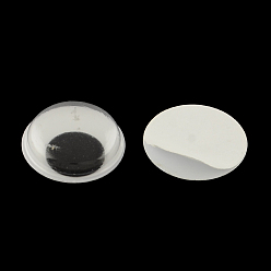 Noir Noir et blanc tortiller plastique yeux écarquillés boutons bricolage accessoires artisanat scrapbooking jouets avec étiquette emplâtre sur le dos, noir, 10x3mm