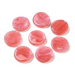 Saumon Perles acryliques transparentes, plat rond, Saumon, 11.5x2.7mm, Trou: 1.2mm, environ1580 pcs / 500 g