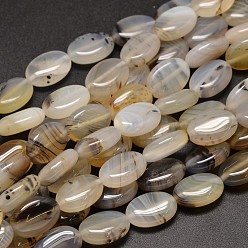 Dendritic Agate Oval Natural Dendritic Agate Bead Strands, 25x18x8mm, Hole: 1.2mm, about 16pcs/strand, 14.9 inch