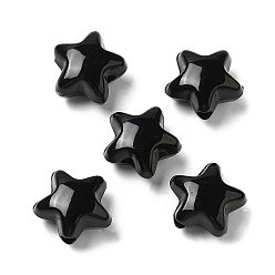Noir Perles acryliques opaques, étoiles, noir, 11x11.5x7mm, Trou: 2mm, environ1245 pcs / 500 g