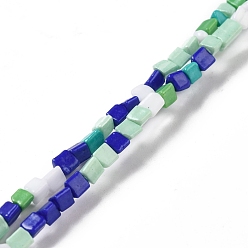 Coloré Brins de perles à chalumeau manuels, formes mixtes, colorées, 1.5~5x4~5x2.5~3mm, Trou: 1mm, Environ 132~158 pcs/chapelet, 15.75 pouce (40 cm)