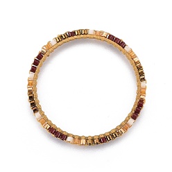 Разноцветный Японский бисер miyuki & toho ручной работы, с латунными кольцами, Ткацкий станок, кольцо, золотые, красочный, 31x1.8 мм